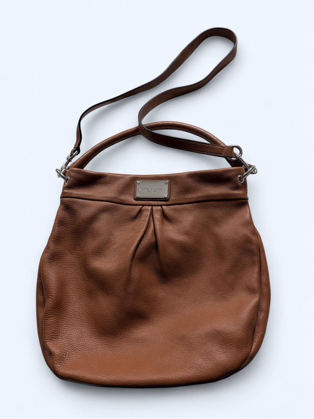 Marc Jacobs Hillier Cognac Leather Hobo Crossbody Bag